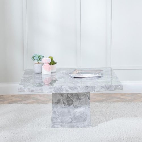 Turin Grey Marble Square Coffee Table