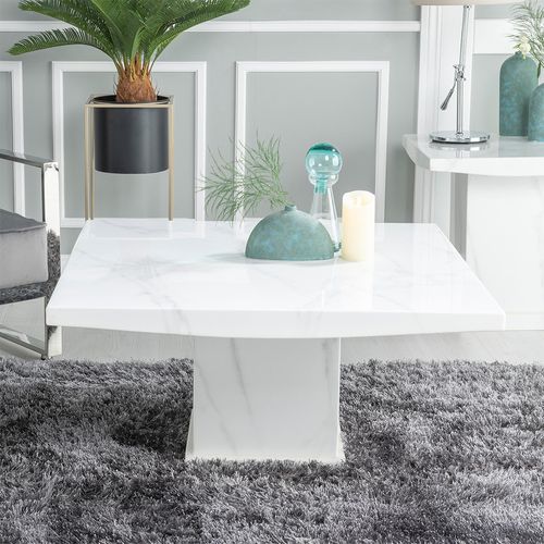 Turin White Marble Square Coffee Table