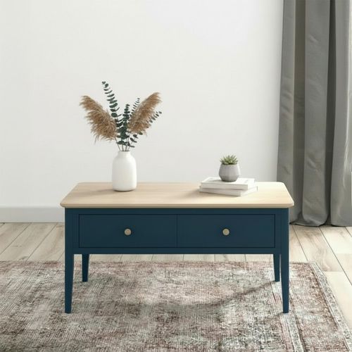 Marlow Coffee Table - 2 Drawer - Blue