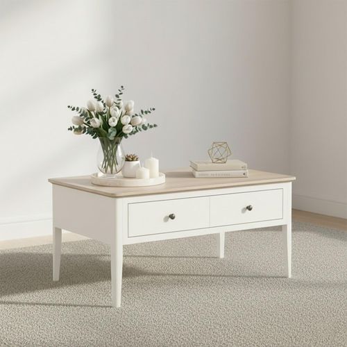 Marlow Coffee Table - 2 Drawer - White
