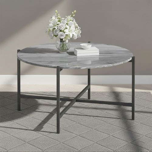 Marmora Coffee Table - Round - Grey Marble