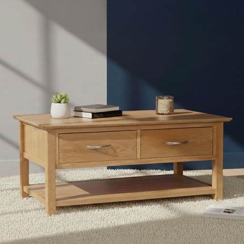 Nimbus Coffee Table - 2 Drawer - Oak