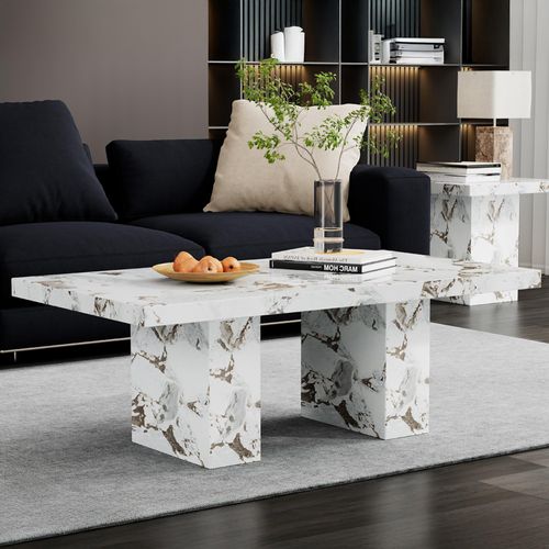 Viola White Marble Coffee Table