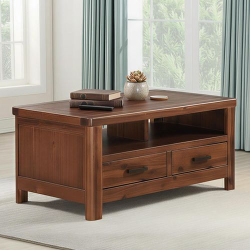 Andorra Coffee Table - 2 Drawer - Dark Acacia