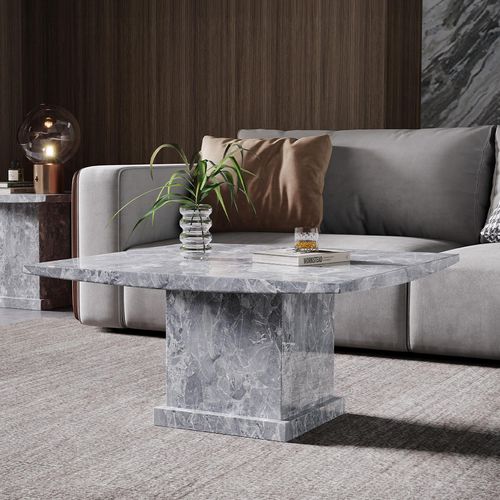 Turin Coffee Table - Square - Grey Marble