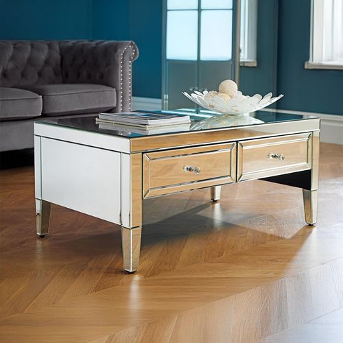 Valencia Coffee Table - 2 Drawer - Mirrored