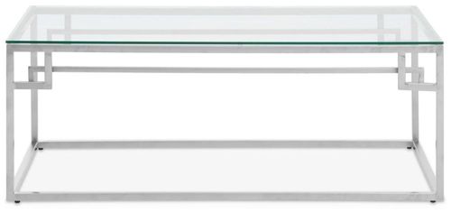 Allure Coffee Table - Glass - Silver Base