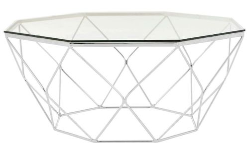 Allure Coffee Table - Octagonal - Glass - Chrome Base