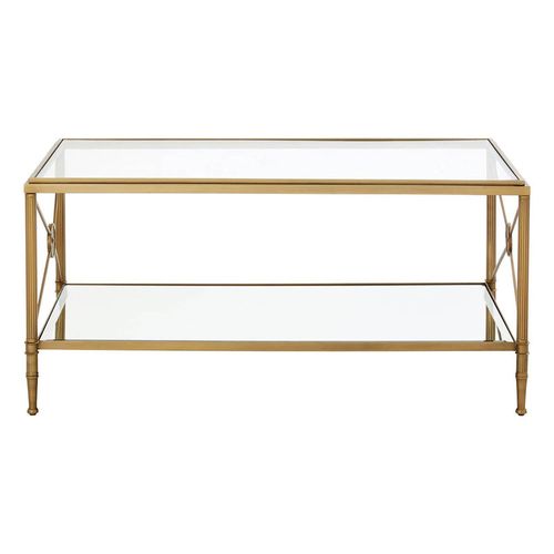 Axis Coffee Table - Clear Glass with Gold Metal