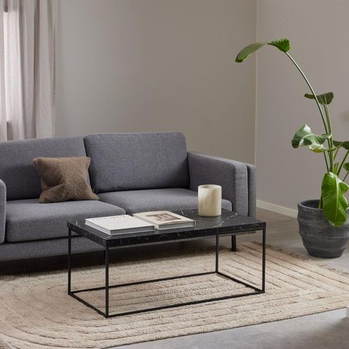 Barossa Black Marble Effect 110cm Coffee Table