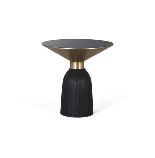 Brecon Coffee Table - Black Glass - Round - Large