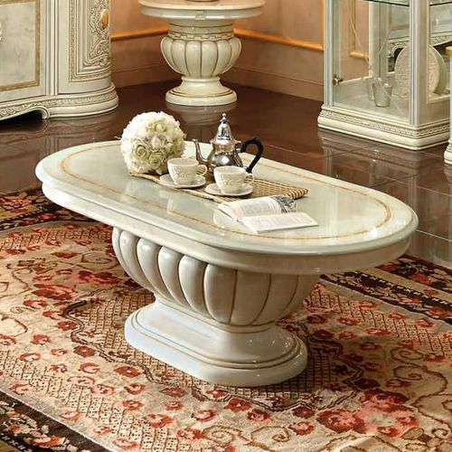 Leonardo Coffee Table - Ivory Gloss and Gold