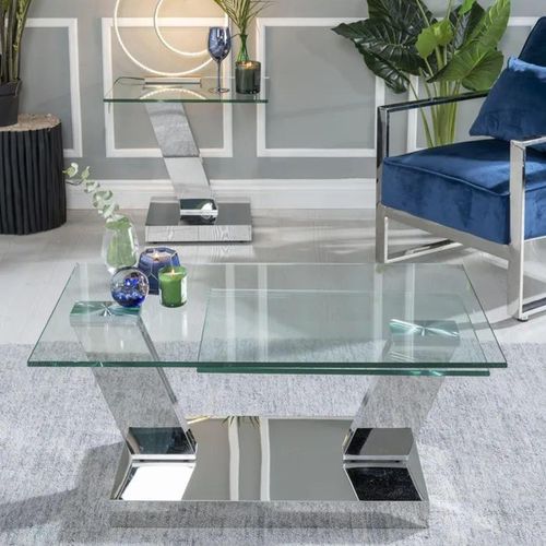 Fusion Swivel Glass Top Coffee Table