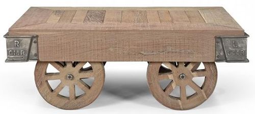 Gulmarg Reclaimed Wooden Coffee Table on Wheels
