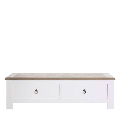 Hampstead Coffee Table - 2 Drawer - White Wood