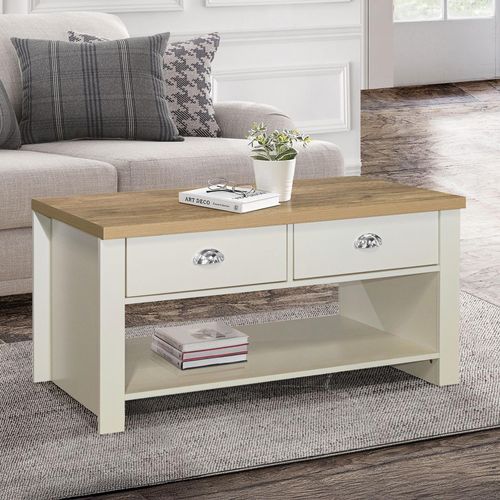 Highgate Coffee Table - 2 Drawer - Cream Painted