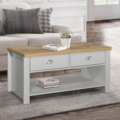 Highgate Coffee Table - 2 Drawer - Grey Painted