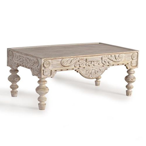 Kasherazi Coffee Table - Carved Mango Wood - Round