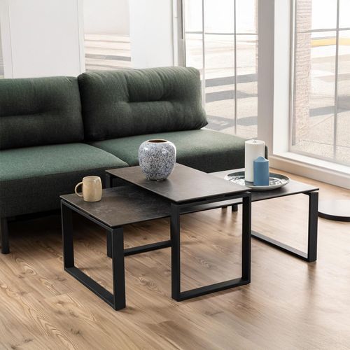 Katrine Coffee Table - Black Ceramic - Set of 2