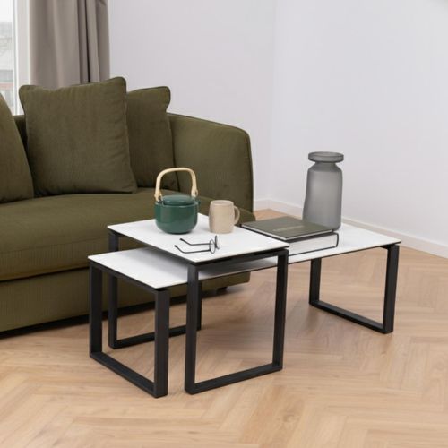 Katrine Coffee Table - White Ceramic - Set of 2