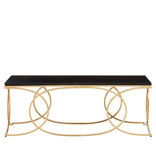 Kia Coffee Table - Black Marble with Gold Metal