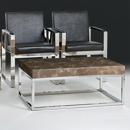 Kubo Occasional Table - Marble with Stainless Steel Base - Variation Available