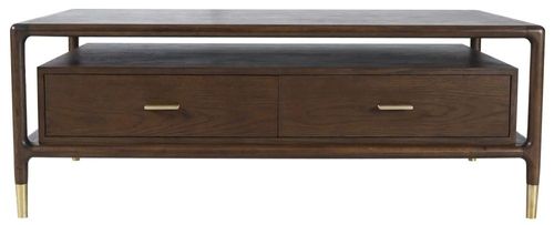 Lafe Walnut 2 Drawer Coffee Table