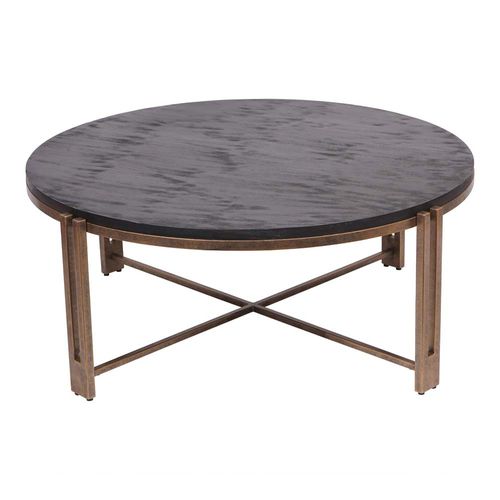Dalston Coffee Table - Black Sandblasted Wood - Round