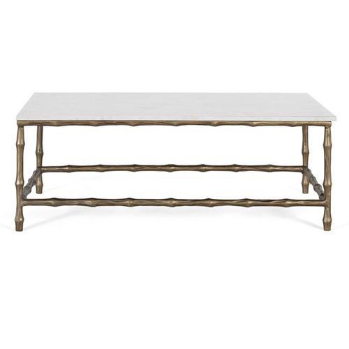 Livorno Coffee Table - White Marble and Gold