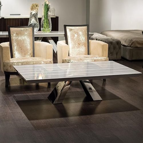 Butterfly Occasional Table - Marble with Stainless Steel Base - Variation Available