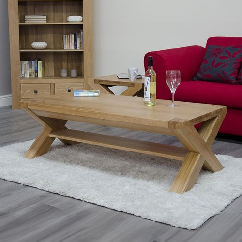 Trend Coffee Table - Large - with X Legs - Oak