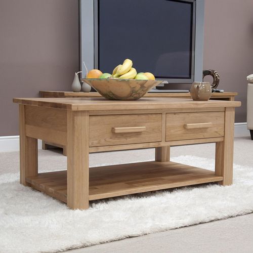 Opus Coffee Table - 2 Drawer - Oak