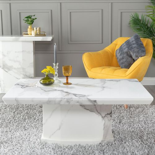 Naples White Marble Coffee Table