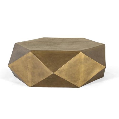 Newtown Coffee Table - Gold Metal - Hexagon
