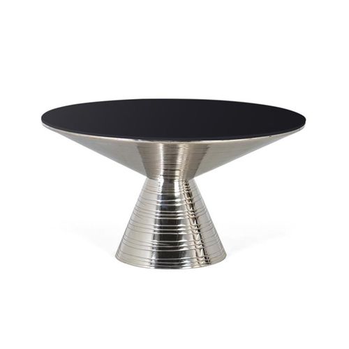Presteigne Coffee Table - Black Glass - Round