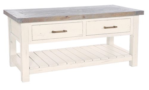 Purbeck Reclaimed Timber Wood Coffee Table with Drawer