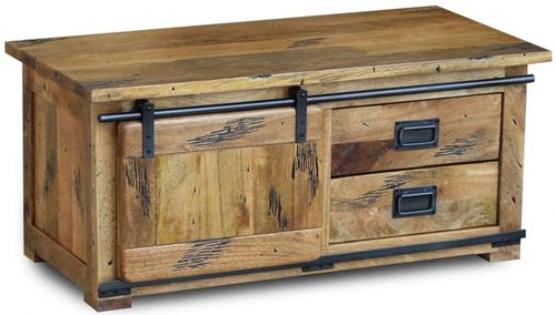 Renwal Works Industrial Style Wooden 110cm Coffee Table