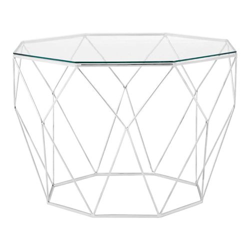 Shalimar Coffee Table - Glass Octagonal with Chrome Base