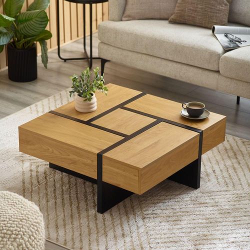 Tahoe Coffee Table - 4 Drawer - Square - Light Oak