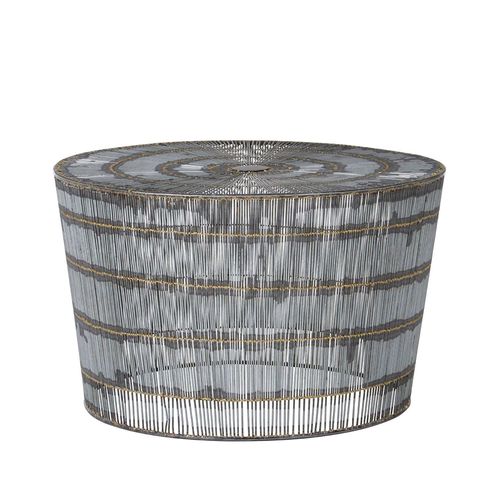 Templar Coffee Table - Round - Silver Wireframe