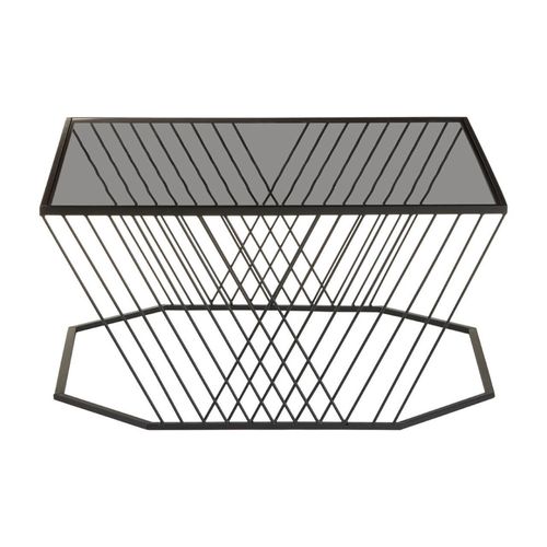 Trento Coffee Table - Glass with Black Metal Base