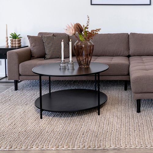 Vita Round Coffee Table - Black Melamine