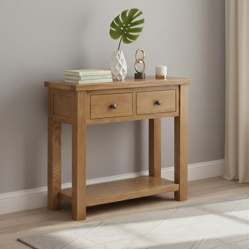 Original Console Table - 2 Drawer - Rustic Oak