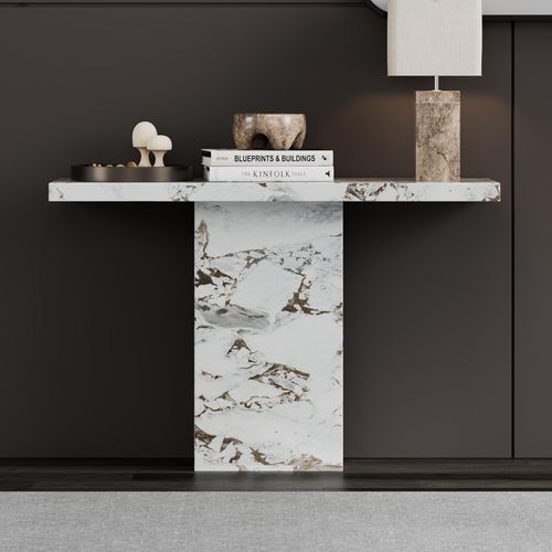 Viola White Marble Console Table