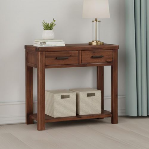 Andorra Console Table - 2 Drawer - Dark Acacia