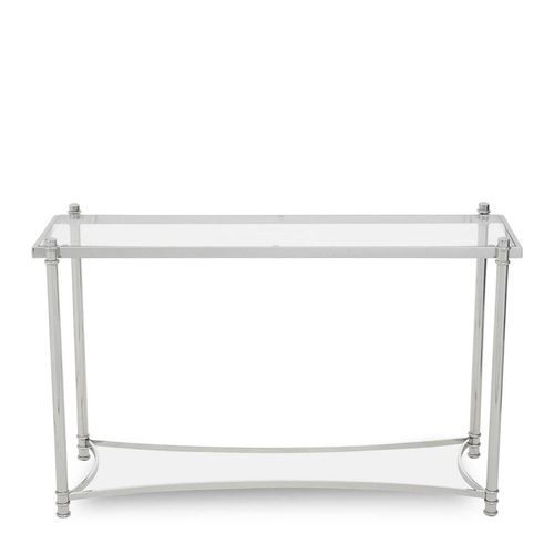 Ackley Console Table - Clear Glass - Silver Legs