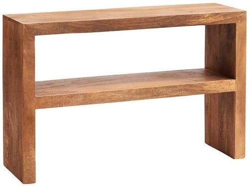 Ajmer Light Mango Wood Console Table with Shelf