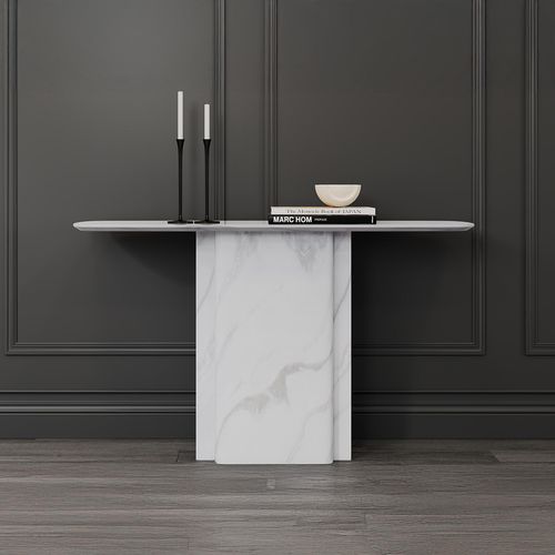 Antonio White Marble Console Table