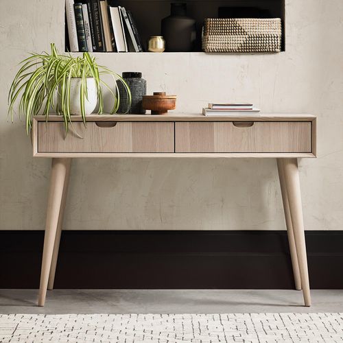 Dansk Scandi Oak Console Table - 2 Drawer