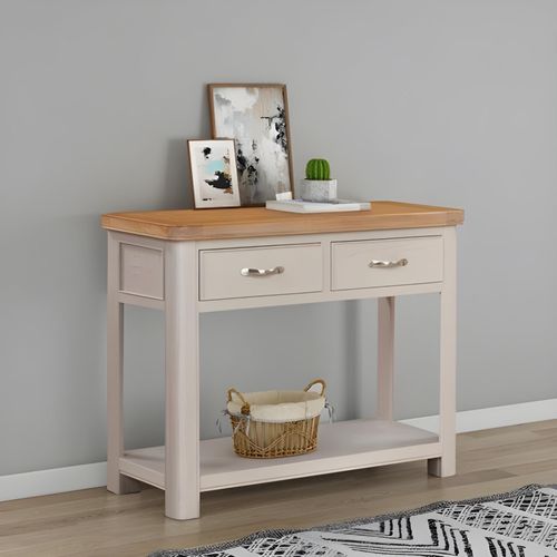 Clarion Console Table - 2 Drawer - Oak and Grey